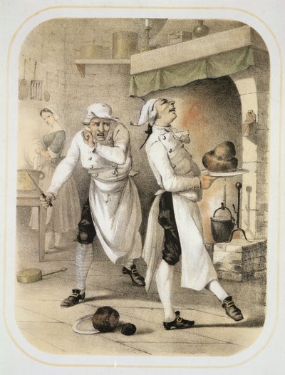 Afgunst in de Keuken, uit een serie prenten die de Zeven Hoofdzonden uitbeelden, ca. 1850 door Louis Leopold Boilly